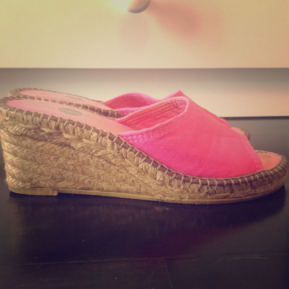 Hot pink espadrilles from Barney’s NYC